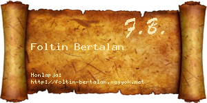 Foltin Bertalan névjegykártya
