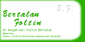 bertalan foltin business card